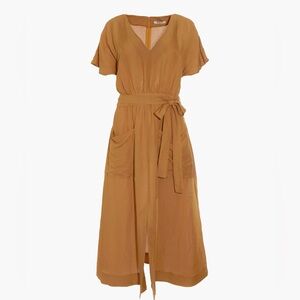 Madewell Toffee Midi Dress with Waist Tie